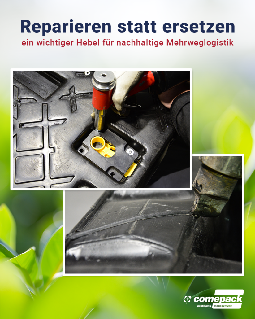 Reparatur eines Mehrwegladungsträgers zur Verlängerung der Lebensdauer und Reduzierung von Kosten